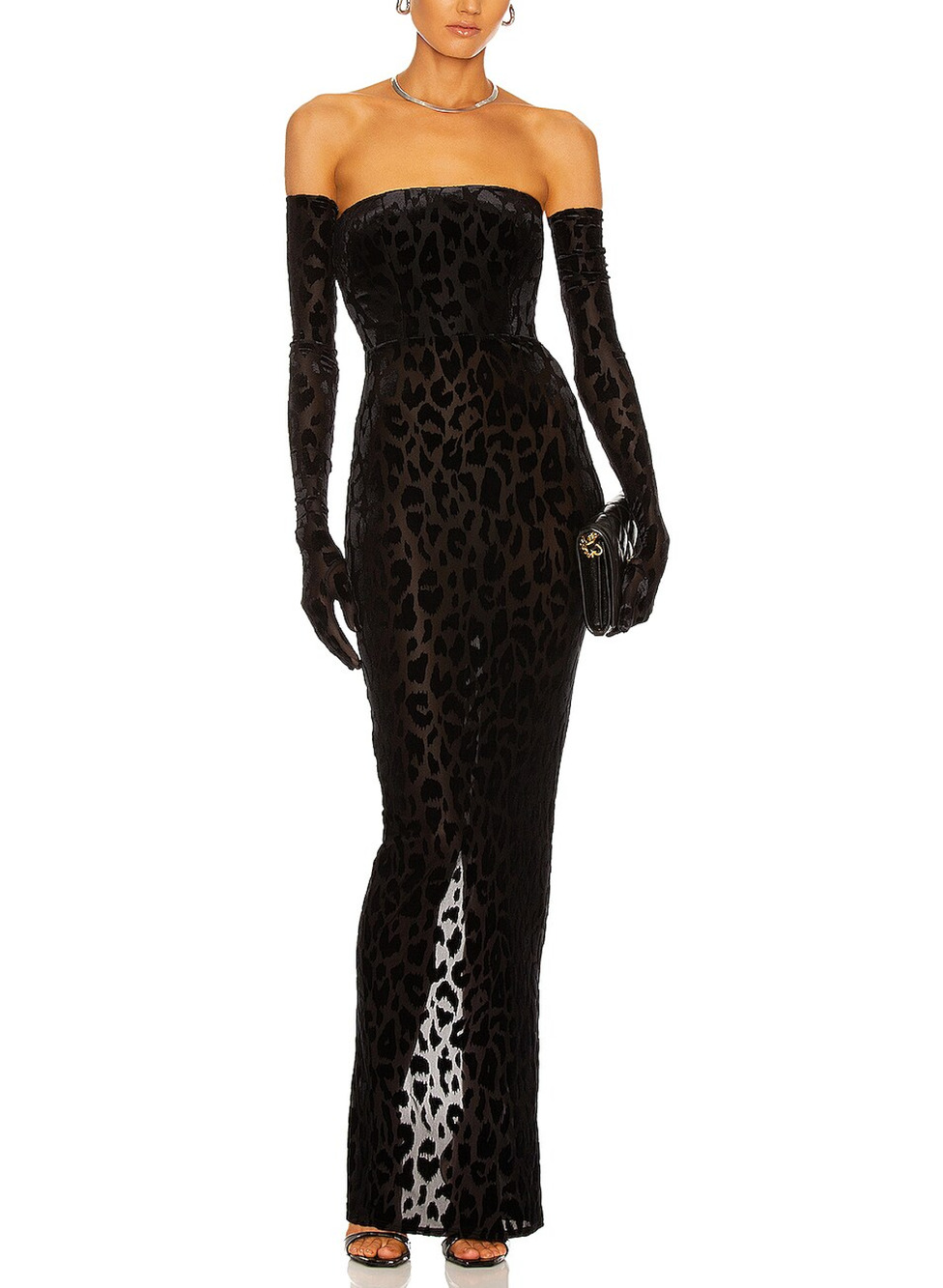 Alex Perry Flocked Black Colton Dress Size US 0 / UK 4